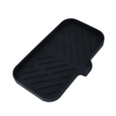 Silicone Bathroom Soap Dishes with Drain Spout-Bathroom and Kitchen Sink Organizer,Sponge Holder,Dish Soap Tray,Perfect for Dispenser,Scrubber,Bottle,Cup on Sink or Counter-Black  L(9.5"×5.1" )