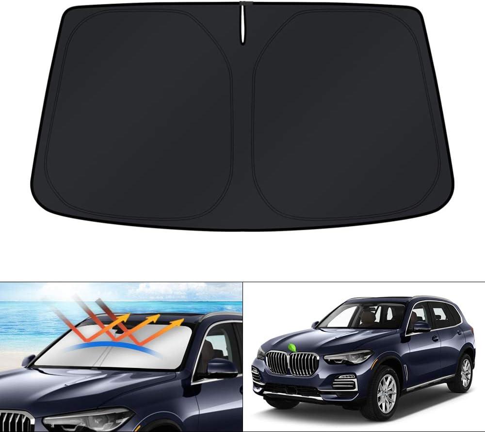 KUST Windshield Sun Shade for BMW X5 2019-2025 Accessories Window Shade Sun Visor Protector Foldable Blocks UV Rays Keep Your Car Cooler (Sunshade for 2019-Present BMW X5)