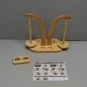 Yarn Holder for Crocheting, Upgrade Wooden Yarn Spinner with Double Spindles, Crochet Yarn Holder for Accessories Storage Attachment, Perfect for Crocheting and Knitting Projects (Double Natural)