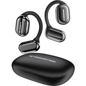Monster Open Free AC100 Open Ear Headphones, Bluetooth 5.3 Wireless Headphones with Earhooks, Immersive Stereo Sound by Dual Large Driver, Clear Talk, 30H Playtime,Waterproof Sport Earbuds for Running