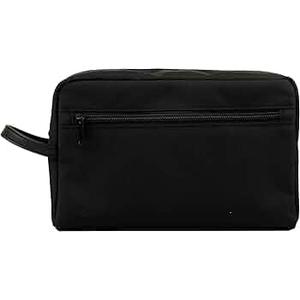 Conair Travel Toiletry Bag – Durable Fabric Lined Organizer with Zippered Top, Front Pocket, Ideal for Toiletries, Makeup & Personal Items, Black