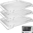 Air Fryer Basket for Breville Smart Oven Air Fryer Pro, 3PCS Steel Mesh Dehydrate Baking Microwave Oven Baskets Accessories Tray for Basket BOV900 and BOV950 Toaster (16.5"D x 11.8"W x 0.5"H)