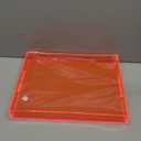 Large Acrylic Tray Ottoman Coffee Table Tray with Handles 17x13'' Decorative Serving Platter for Food Tea Dinner Snack Eating Bar Party, Neon Orange