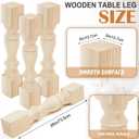 Threehoney 4 Pcs Farmhouse Table Legs, 29" x5'' Pine Dining Table Legs for Furniture Unfinished Wooden Furniture Dining Cottage Bench Coffee for DIY (Square)