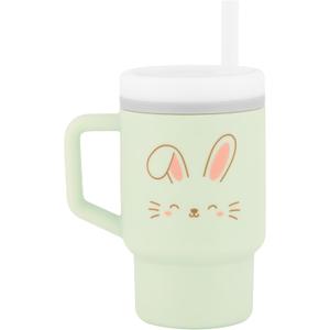 Infantino My 1st Tumbler, Silicone Sippy Cup with Straw & Handle, Spill-Resistant Baby Cup for On-the-Go, BPA-Free Transition Bottle, Bunny (9 Ounces)