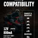 Battery Tender Junior 12V, 800mA Battery Charger and Maintainer for Lead Acid and Lithium Batteries - Switchable Battery Charger for Powersports - 022-0199-DL-WH