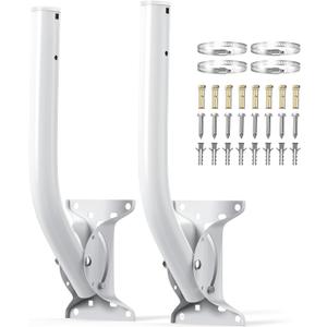 ULNA 19.68" Universal Antenna Mount - 2 Packs Wireless Bridge Bracket Reversible J Mast, Heavy Duty Roof Mount for Outdoor Antenna WiFi Extender/Weather Station/Access Point/Starlink Dishes