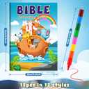 BenLouis 12 Christian Mini Coloring Books Kids with 12 Stacking Crayons Bible Verse Religious Party Favors Small Activity Books Bulk for Kids Sunday School Christmas Party Gift Goodie Bag Stuffers