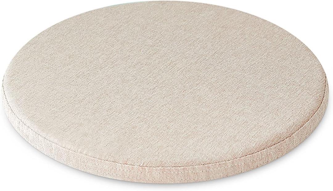Detachable Cushion, Round Memory Foam Chair Pad, Non-Slip Design Soft Breathable Comfortable Seat Cushion, Suitable for Living Room, Dining Room,Office,With zipper, Washable -14x14inch- Straw Yellow