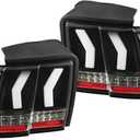 WKK LED Tail Lights Black Brake Lamps Plastic Right Left Rear FO2818109 BAP11494 FO2819109 HLTLF9FMBSBL