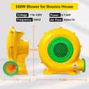 Blower for Bounce House - 550W Bounce House Blower, Portable and Powerful Air Blower for Inflatable Water Slide, Commercial Bubble House, Bouncy Castle, Inflatables Arch, Indoor & Outdoor