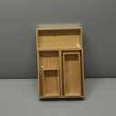 Bamboo Drawer Organizer Set, 5-Piece Storage Trays for Kitchen, Bathroom, Office Desk, Makeup & Junk Drawers,Utensils