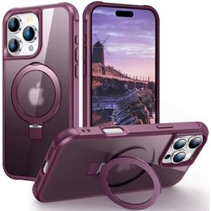 Set of 6 Hocase for iPhone 16 Pro Case 6.3", with Magnetic Ring Stand [Compatible with MagSafe] [Military Grade Protection] Slim Shockproof Translucent Protective Phone Case - Red