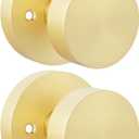 Goldenwarm Gold Dummy Door Knobs, Round Ball Brushed Gold Individual Door Knobs for Closet and Bifold - Single Side Zinc Alloy (2 Pieces) (1 Pack)