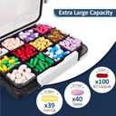 Fullicon Daily Travel Moisture Proof Pill Case with 12 Extra Large Compartment, Pill Organizer with 3 Secured Buckles, Large Supplement Box for Vitamin with Removable Dividers (Black)