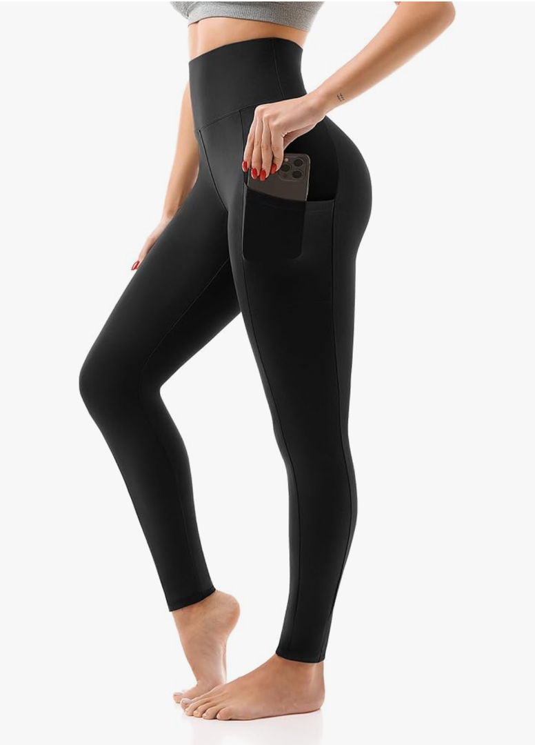 SINOPHANT High Waisted Leggings with Pockets Women, Full Length Capri Buttery Soft Stretchy Yoga Pants. XL 