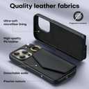 TAURI for iPhone 15 Pro Case, Removable Magnetic Wallet Case with Card Holder, [Compatible with MagSafe] Durable PU Leather Phone Case with Wireless Charging, Black