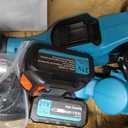 25000 RPM Electric Weed Wacker, 8000mAh Battery, 12 Brushless Cordless 4-in-1 Brush Cutter/Weed Eater/String Trimmer/Grass Trimmer, Electric String Trimmer 2 Batteries and Charger(Blue)