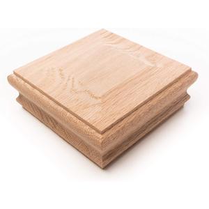 Classic Red Oak Newel Post Cap Will fit Over 3 12 x 3 12 Post (Interior)
