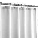 Barossa Design Waffle Weave White Shower Curtain Hotel Luxury Quality, Fabric Shower Curtains for Bathroom, Pique Pattern Cloth, Water Repellent and Machine Washable, Standard Size 71" x 72" (71"W x 72"L (Pack of 1))
