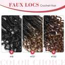 Faux Locs with Curly Ends 18 inch Faux Locs Crochet Hair 7 Packs Soft Locs with Curly Ends 12 Strands Pre looped Crochet Hair Extensions 1B