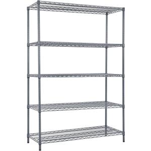 Land Guard 5 Tier Storage Racks and Shelving - 48" L x 20" W x 72" H Heavy Steel Material Pantry Shelves - Each Unit Loads 350 Pounds Wire Shelf, Suitable for Warehouses, Closets, Kitchens (Grey)