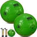 Shappy 2 Pcs Soccer Balls Bulk with Pump, Mesh Bag Official Size 3 4 5 Indoor Outdoor Colorful Soccer Ball for Practice Game Sport Soft Gift for Child Adult (Green)