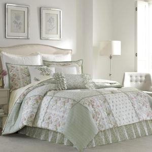 Laura Ashley Home Harper Collection Luxury Ultra Soft Comforter, All Season Premium Bedding Set, Stylish Delicate Design for Home Dcor, Full, Sage (King)