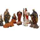 6" Nativity Set with 11 Figures, Nativity Scene Figurines Christmas Indoor Statues Resin Religious Decorations