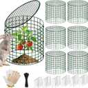 Breeze Touch 6 Pcs Plant Protectors from Animals, 12" H x 12" D Metal Plant Cages for Outdoor Plants, Sturdy Garden Cloches for Plants, Anti-Scratch Chicken Wire Mesh/Fencing, Strawberry Protector