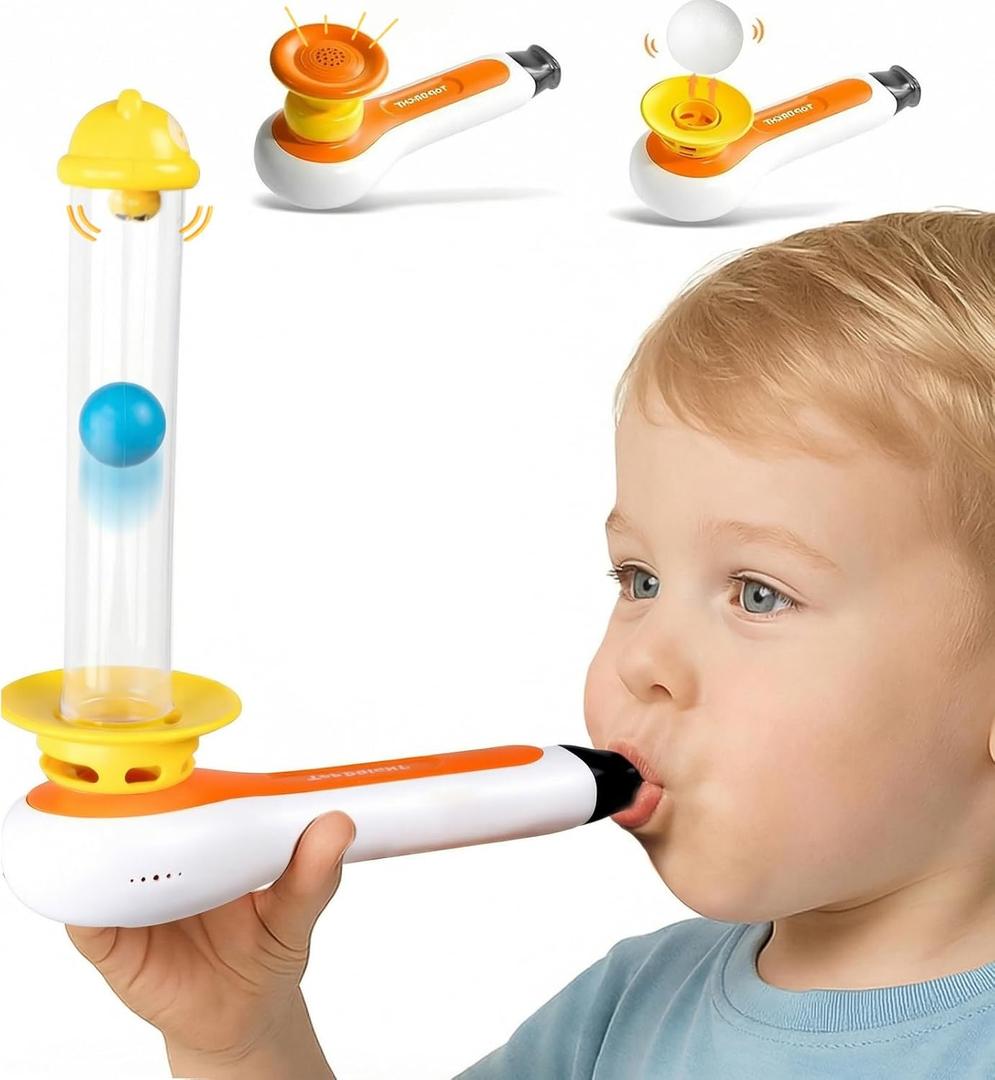TOP BRIGHT 3in1 Sensory Toys for Toddlers Autism, Montessori Toddler Toys for 3 4 5 Year Old with Whistle, Ball Blowing, Floating Blow Pipe Balls Birthday Gift