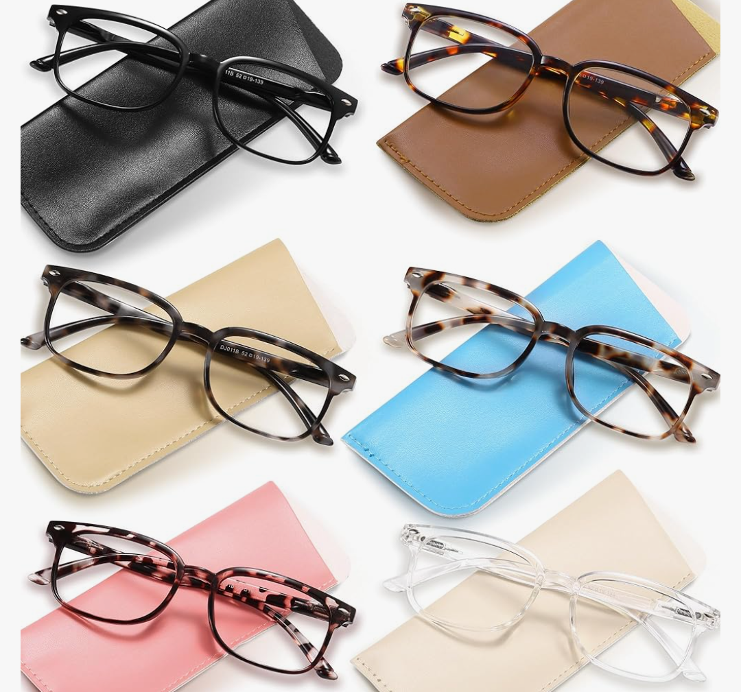 NOVIVON 6 Pack Reading Glasses for Women, Reading glasses men, Blue Light Blocking Readers, Computer eye glasses, Cheaters + 2,50