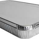 Aluminum Pans With Lids, Large Full Size 21x13x3 Disposable Foil Pans, Heavy Duty Roasting, Baking, Broiling, Catering & Chafing Pans (15, Full-Size w/Lids)