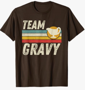 Retro Gravy Lovers Team Team Gravy Funny Thanksgiving Dinner T-Shirt Size L