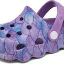 INMINPIN Kids Cute Clogs Cartoon Garden Shoes Boys Girls Slides Slippers Indoor Outdoor Children Water Shower Beach Pool Sandals (13-14 Little Kid, Purple)