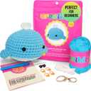 Crochet Kit for Beginners  Whale | DIY Crochet Animal Kit with Step-by-Step Video  Craft Set for Adults & Kids  Includes Yarn, Hook, Tools & Instructions