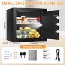 1.8 Cub Small Fireproof Safes for Home, Digital Security Home Safes Fireproof Waterproof with Programmable Keypad Keys and Alarm System, Anti-Theft Fire Safe Box for Document Money Valuables