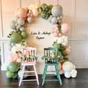 Dusty Pink and Green Balloon Garland Arch Kit, 151Pcs Pink Misty Sage Green Pastel Balloon Neutral Balloons for Boho Baby in Bloom Baby Shower Birthday Wedding Gender Reveal Party Decorations