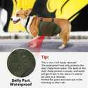 Waterproof Corgi Raincoat - Lightweight Dog Bellyband & Protector, Breathable, Anti-Dirty Puppy Outfits(Green, 2XL)