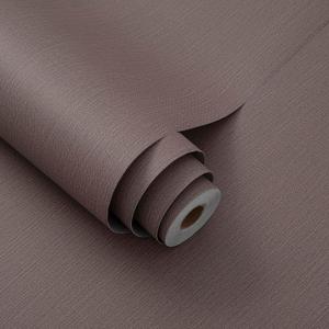 24"x393" Brown Grasscloth Peel and Stick Wallpaper Fabric Textured Contact Paper Linen Wallpaper Vintage Matte Frosted Waterproof Luxury Wallpaper for Bedroom Bathroom Kitchen (Dark Brown)