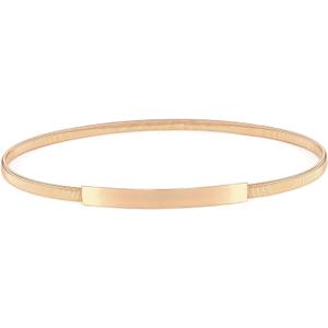 VONMELLI Skinny Metal Cinch Belt for Dress Stretch Thin Waist Belt for Women Gold/Silver (Fit Waist 30"-33" Inches, 3-smooth Buckle Gold)