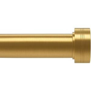 Gold Curtain Rods for Windows 18 to 88 Inch, Adjustable Length 1 Inch Diameter Brass Curtain Rods with Aluminium Finials, Warm Gold (30"-86")