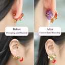 4 x Colorful Ear Lobe Support Backstoppers, Prevents Stretching and Tearing Hypoallergenic Earring Backs for Droopy Ears, Comfort Patches for All Earring (Shining Pink)