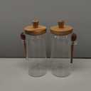 ANSQU 2 Pack Glass Jars with Wooden Lids & Spoons, 34oz Food Storage Containers Coffee Jar Coffee Grounds Container, Food Storage Canister