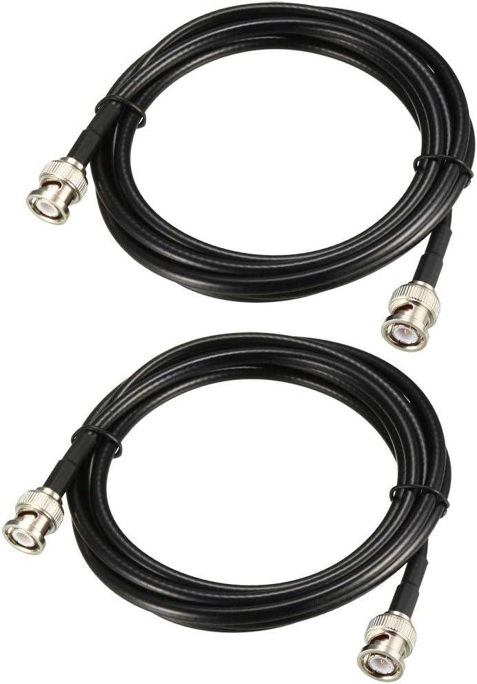 Uxcell RG58 Coaxial Cable with BNC Male to BNC Male Connectors 50 Ohm 6.6 ft 2pcs