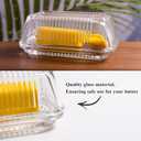 Reversible Glass Butter Dish with Lid, Modern Wide Covered Clear Crystal Butter Dish for Countertop & Refrigerator