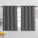 NICETOWN Bedroom Blackout Curtain Panel Window Treatment Thermal Insulated Solid Grommet Blackout For Living Room (1 Panel, 52 By 54 Inches, Grey)