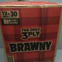 Brawny Tear-A-Square 3-Ply Paper Towels, 12 XL Family Rolls = 30 Regular Rolls, Strong, Absorbent, and Durable with 3 Sheet Sizes (Quarter, Half, Full)