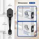 Front Door Handle No Lock, Matte Black Entry Door Lock Set with Reversible Handle, Exterior Door Lock Set Compatible with Keypad Deadbolt/Compatible with Mechanical Deadbolt