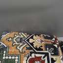 Rugflix 5x7 Area Rugs Machine Washable, Plush Carpet for Living Room, Oriental Indoor Area Rug Low Pile, Large Soft Thick Carpets Non Slip, Farmhouse Vintage Rug for Bedroom Dining Room, Red/Green